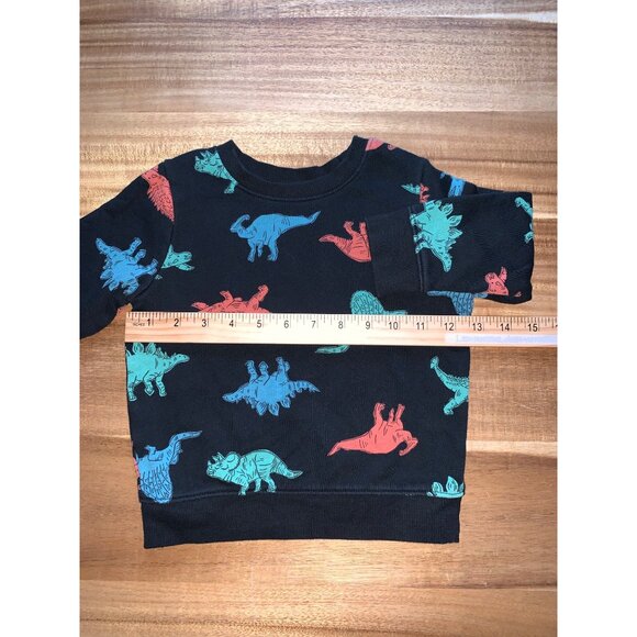 Cat & Jack Toddler Boys Dinosaur Print Black Sweatshirt Size 2T - Picture 7 of 10